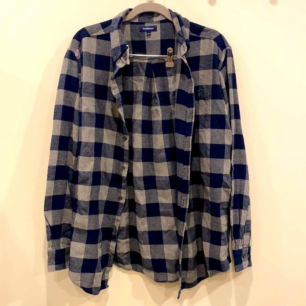 Croft & Barrow Scotch Plaid Flannel - Navy & Grey